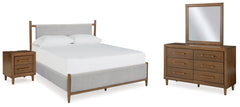 Hoover Furniture Outlet - Ashley Furniture - Lyncott Queen Upholstered Bed, Dresser, Mirror and Nightstand - Queen Upholstered Bed, Dresser, Mirror and Nightstand - B615B12