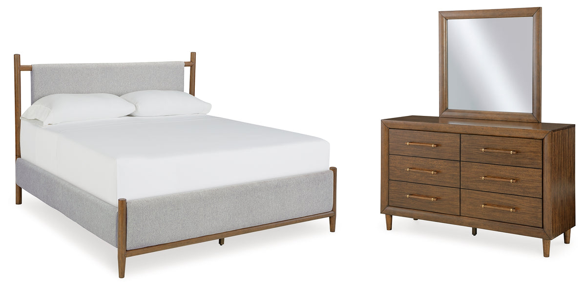 Hoover Furniture Outlet - Ashley Furniture - Lyncott Queen Upholstered Bed, Dresser and Mirror - Queen Upholstered Bed, Dresser and Mirror - B615B5