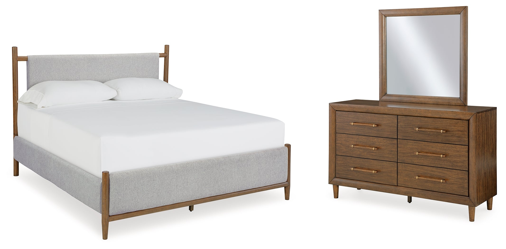 Hoover Furniture Outlet - Ashley Furniture - Lyncott King Upholstered Bed, Dresser and Mirror - King Upholstered Bed, Dresser and Mirror - B615B8