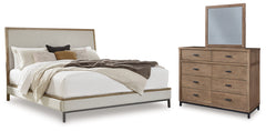 Hoover Furniture Outlet - Ashley Furniture - Tomtyn Queen Upholstered Bed, Dresser and Mirror - Queen Upholstered Bed, Dresser and Mirror - B622B3