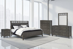 Hoover Furniture Outlet - Ashley Furniture - Montillan Queen Panel Bed - Queen Panel Bed / Grayish Brown - B651B2