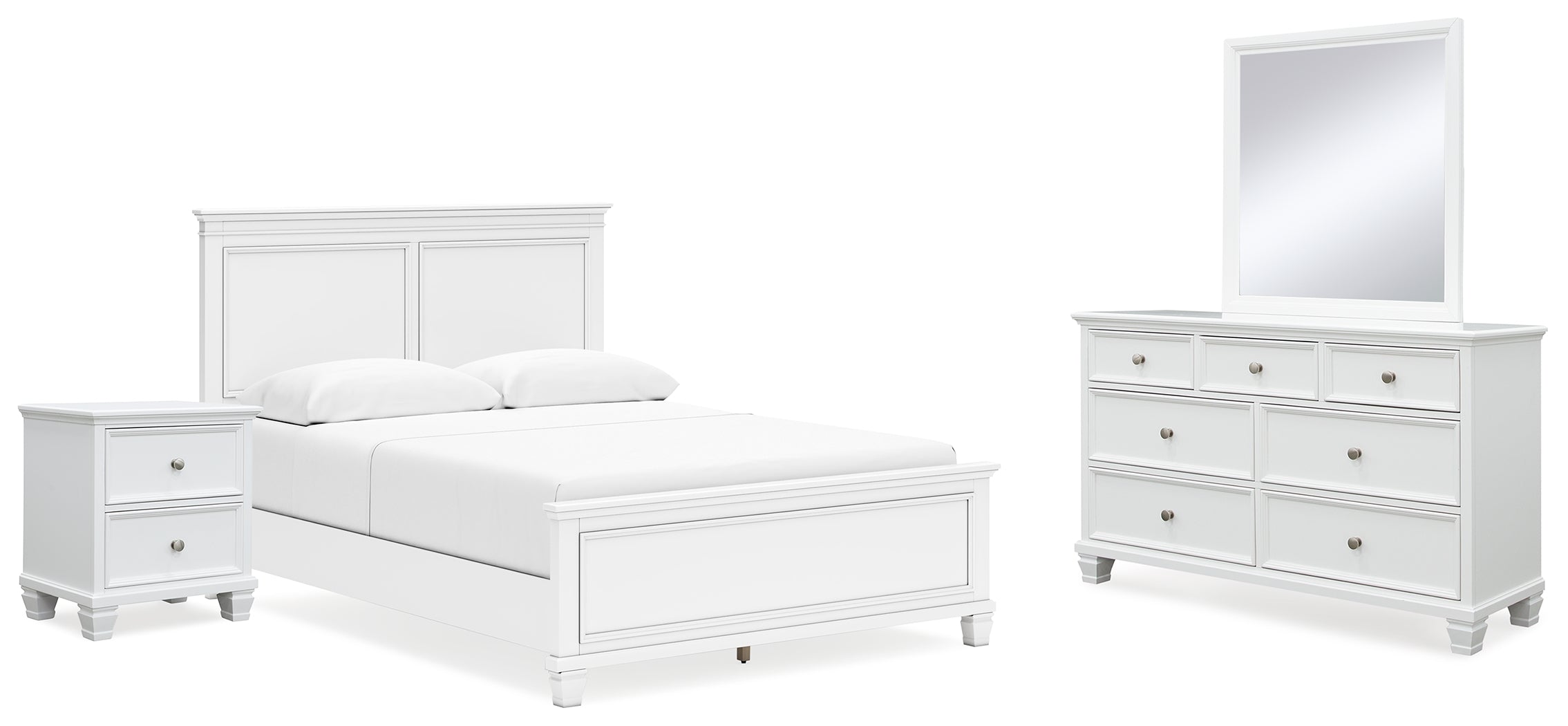Hoover Furniture Outlet - Ashley Furniture - Fortman Queen Panel Bed, Dresser, Mirror and Nightstand - Queen Panel Bed, Dresser, Mirror and Nightstand - B680B12