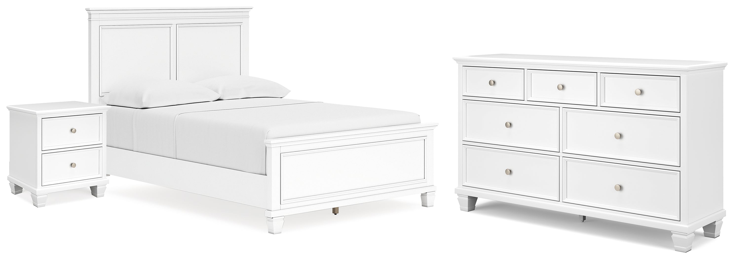 Hoover Furniture Outlet - Ashley Furniture - Fortman Full Panel Bed, Dresser and Nightstand - Full Panel Bed, Dresser and Nightstand - B680B28