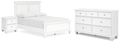 Hoover Furniture Outlet - Ashley Furniture - Fortman Full Panel Bed, Dresser and Nightstand - Full Panel Bed, Dresser and Nightstand - B680B28