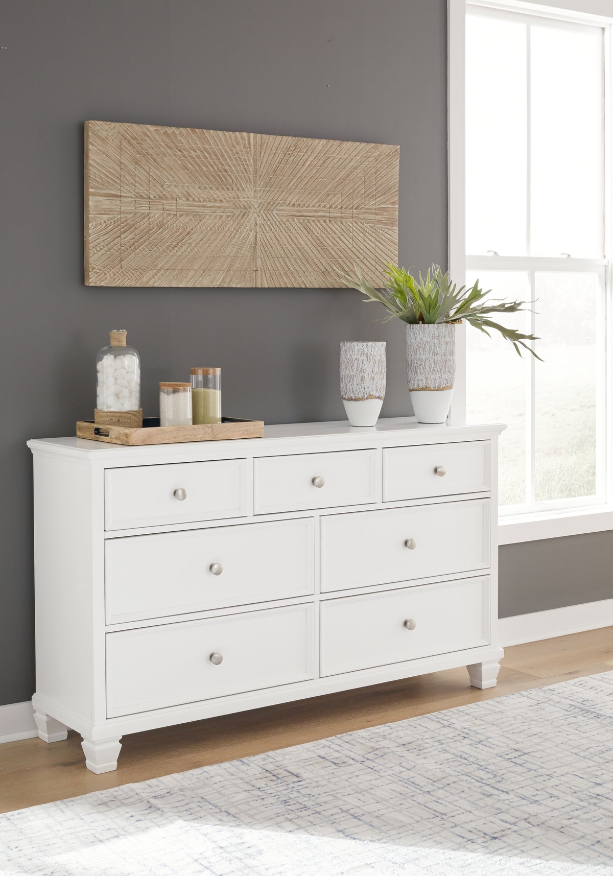 Hoover Furniture Outlet - Ashley Furniture - Fortman Dresser - Dresser / White - B680-31