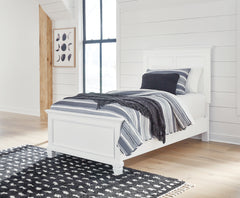 Hoover Furniture Outlet - Ashley Furniture - Fortman Twin Panel Bed - Twin Panel Bed / White - B680B6