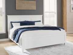 Hoover Furniture Outlet - Ashley Furniture - Fortman King Panel Bed - King Panel Bed / White - B680B4