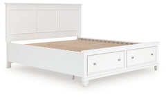 Hoover Furniture Outlet - Ashley Furniture - Fortman California King Panel Storage Bed - California King Panel Storage Bed / White - B680B23