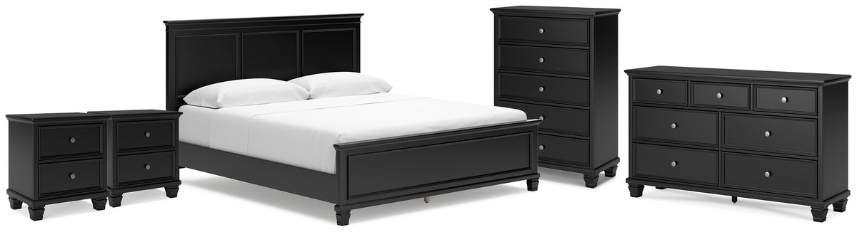Hoover Furniture Outlet - Ashley Furniture - Lanolee California King Panel Bed, Dresser, Chest and 2 Nightstands - California King Panel Bed, Dresser, Chest and 2 Nightstands - B687B32