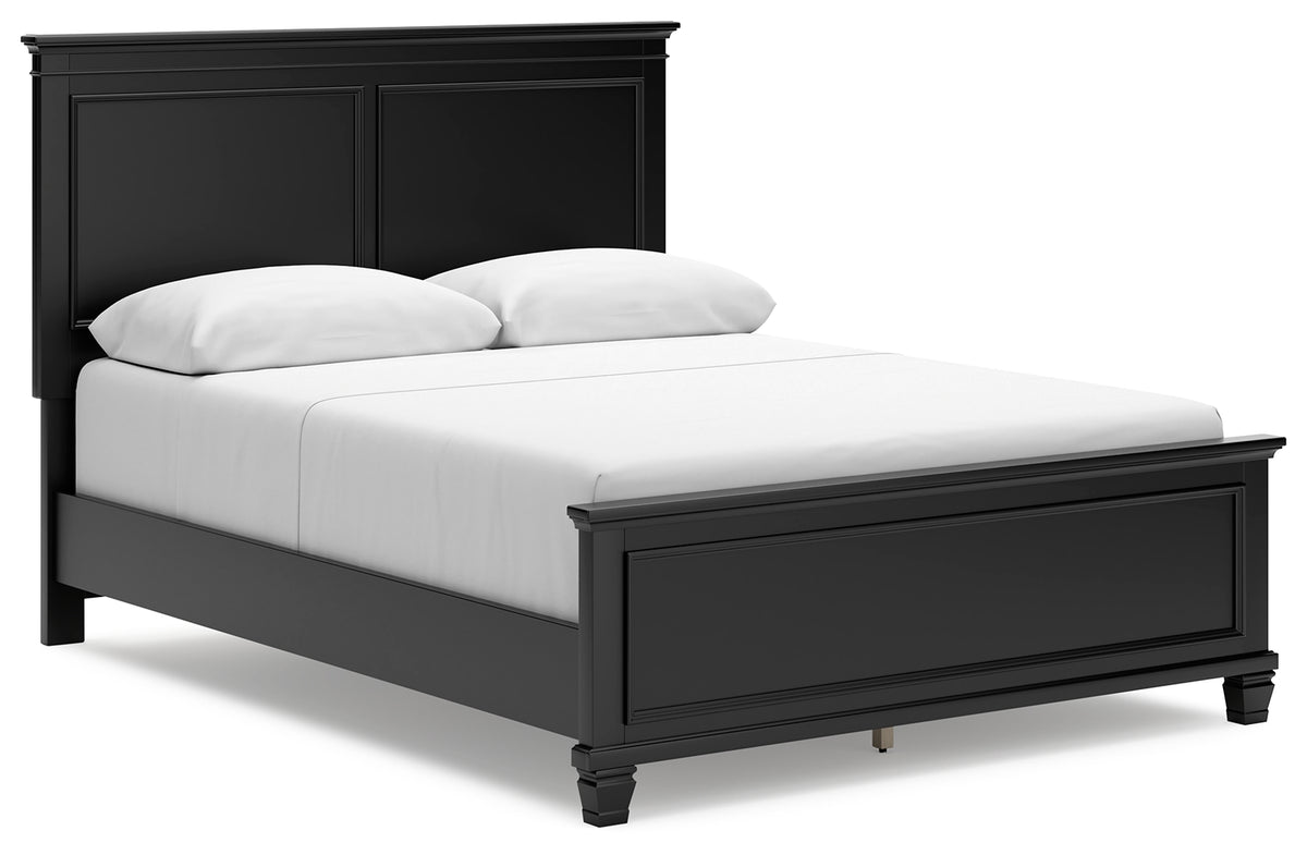 Hoover Furniture Outlet - Ashley Furniture - Lanolee Queen Panel Bed - Queen Panel Bed / Black - B687B6