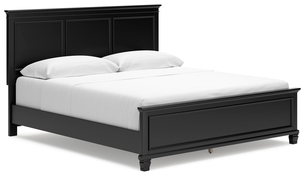 Hoover Furniture Outlet - Ashley Furniture - Lanolee California King Panel Bed - California King Panel Bed / Black - B687B9