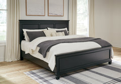 Hoover Furniture Outlet - Ashley Furniture - Lanolee King Panel Bed - King Panel Bed / Black - B687B8