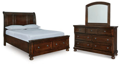 Hoover Furniture Outlet - Ashley Furniture - Porter Queen Sleigh Storage Bed, Dresser and Mirror - Queen Sleigh Storage Bed, Dresser and Mirror - B697B53