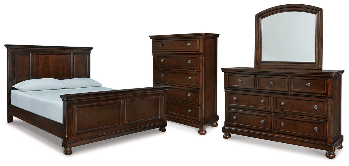 Hoover Furniture Outlet - Ashley Furniture - Porter California King Panel Bed, Dresser, Mirror and Chest - California King Panel Bed, Dresser, Mirror and Chest - B697B40