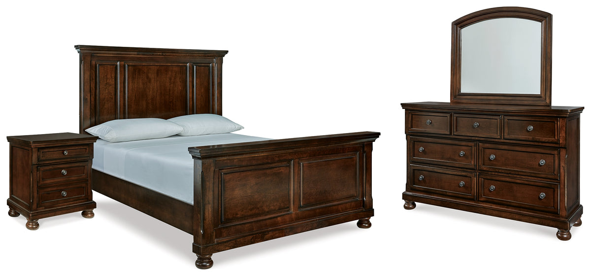 Hoover Furniture Outlet - Ashley Furniture - Porter Queen Panel Bed, Dresser, Mirror and Nightstand - Queen Panel Bed, Dresser, Mirror and Nightstand - B697B29