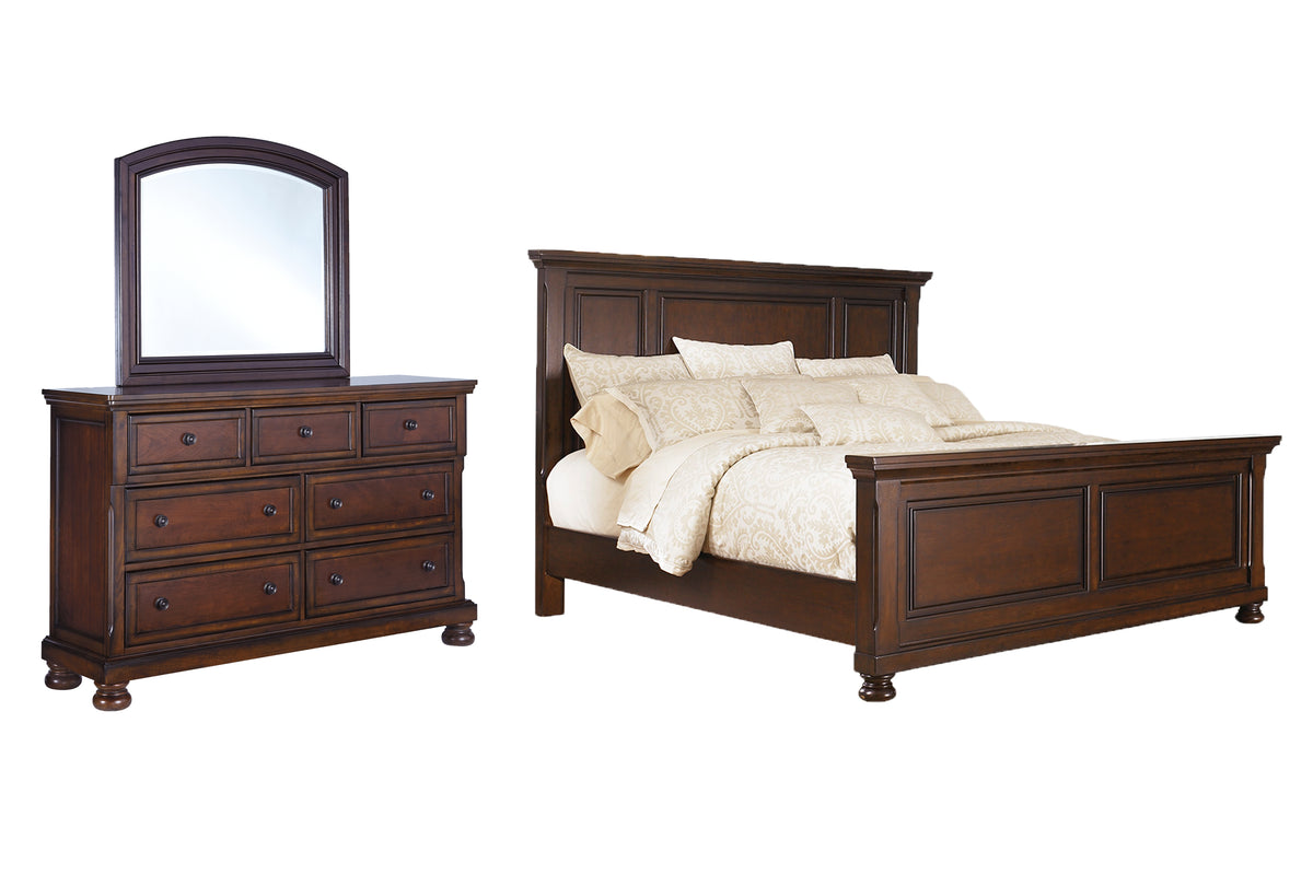 Hoover Furniture Outlet - Ashley Furniture - Porter California King Panel Bed, Dresser and Mirror - California King Panel Bed, Dresser and Mirror - B697B35