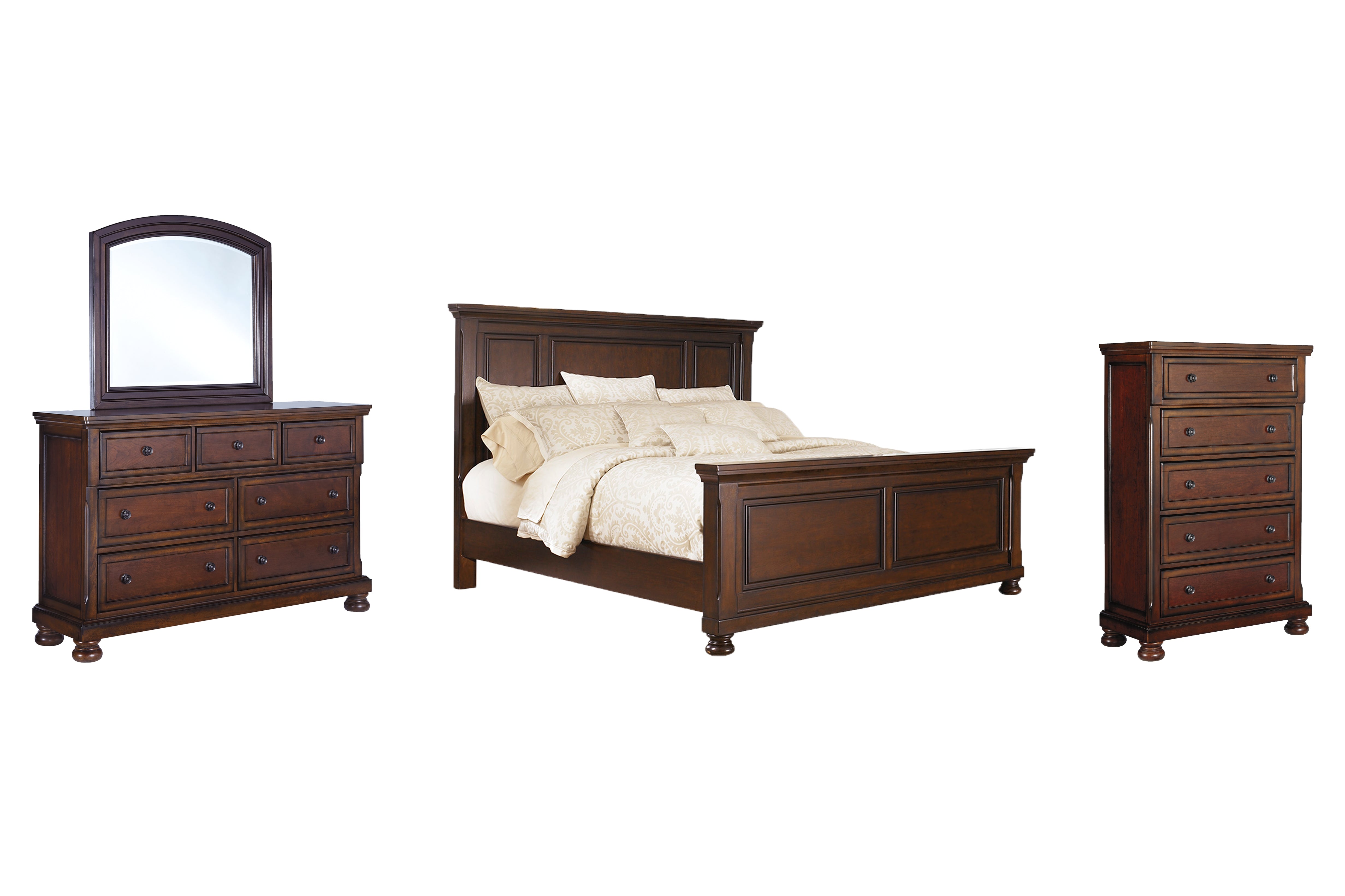 Hoover Furniture Outlet - Ashley Furniture - Porter King Panel Bed, Dresser, Mirror and Chest - King Panel Bed, Dresser, Mirror and Chest - B697B37