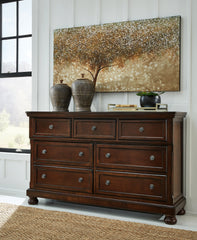 Hoover Furniture Outlet - Ashley Furniture - Porter Dresser - Dresser / Rustic Brown - B697-31