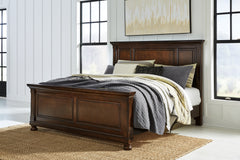 Hoover Furniture Outlet - Ashley Furniture - Porter California King Panel Bed - California King Panel Bed / Rustic Brown - B697B12