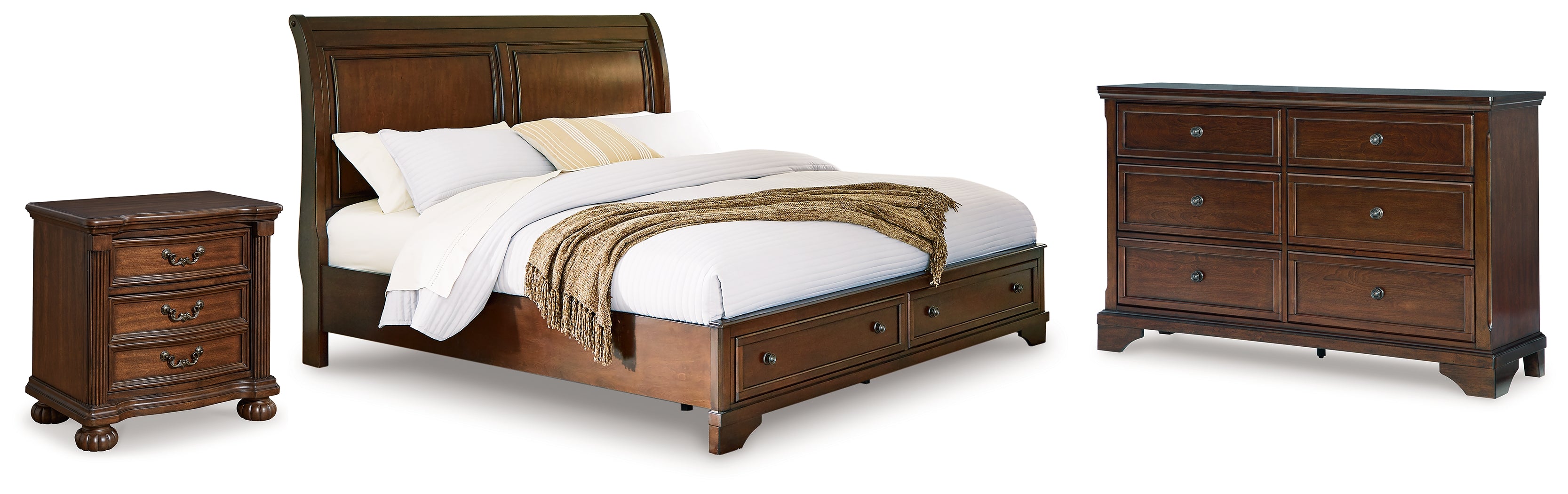 Hoover Furniture Outlet - Ashley Furniture - Trellington Queen Storage Bed, Dresser and Nightstand - Queen Storage Bed, Dresser and Nightstand - B716B4