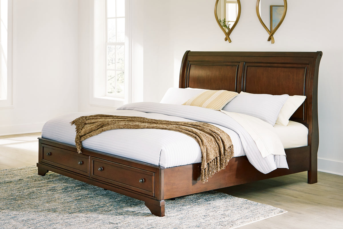 Hoover Furniture Outlet - Ashley Furniture - Trellington King Sleigh Storage Bed - King Sleigh Storage Bed - B716B2
