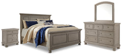 Hoover Furniture Outlet - Ashley Furniture - Lettner King Panel Bed with Dresser, Mirror and Nightstand - King Panel Bed with Dresser, Mirror and Nightstand - B733B40