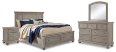 Hoover Furniture Outlet - Ashley Furniture - Lettner Queen Panel Storage Bed, Dresser, Mirror and Nightstand - Queen Panel Storage Bed, Dresser, Mirror and Nightstand - B733B46