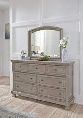 Hoover Furniture Outlet - Ashley Furniture - Lettner Dresser and Mirror - Dresser and Mirror / Light Gray - B733B1