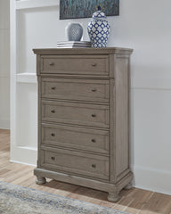 Hoover Furniture Outlet - Ashley Furniture - Lettner Chest of Drawers - Five Drawer Chest / Light Gray - B733-46