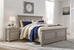 Hoover Furniture Outlet - Ashley Furniture - Lettner California King Panel Bed - California King Panel Bed / Light Gray - B733B7