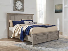 Hoover Furniture Outlet - Ashley Furniture - Lettner Queen Panel Storage Bed - Queen Panel Storage Bed / Light Gray - B733B31