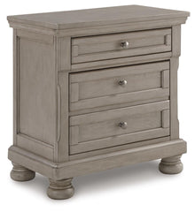 Lettner California King Panel Bed and 2 Nightstands