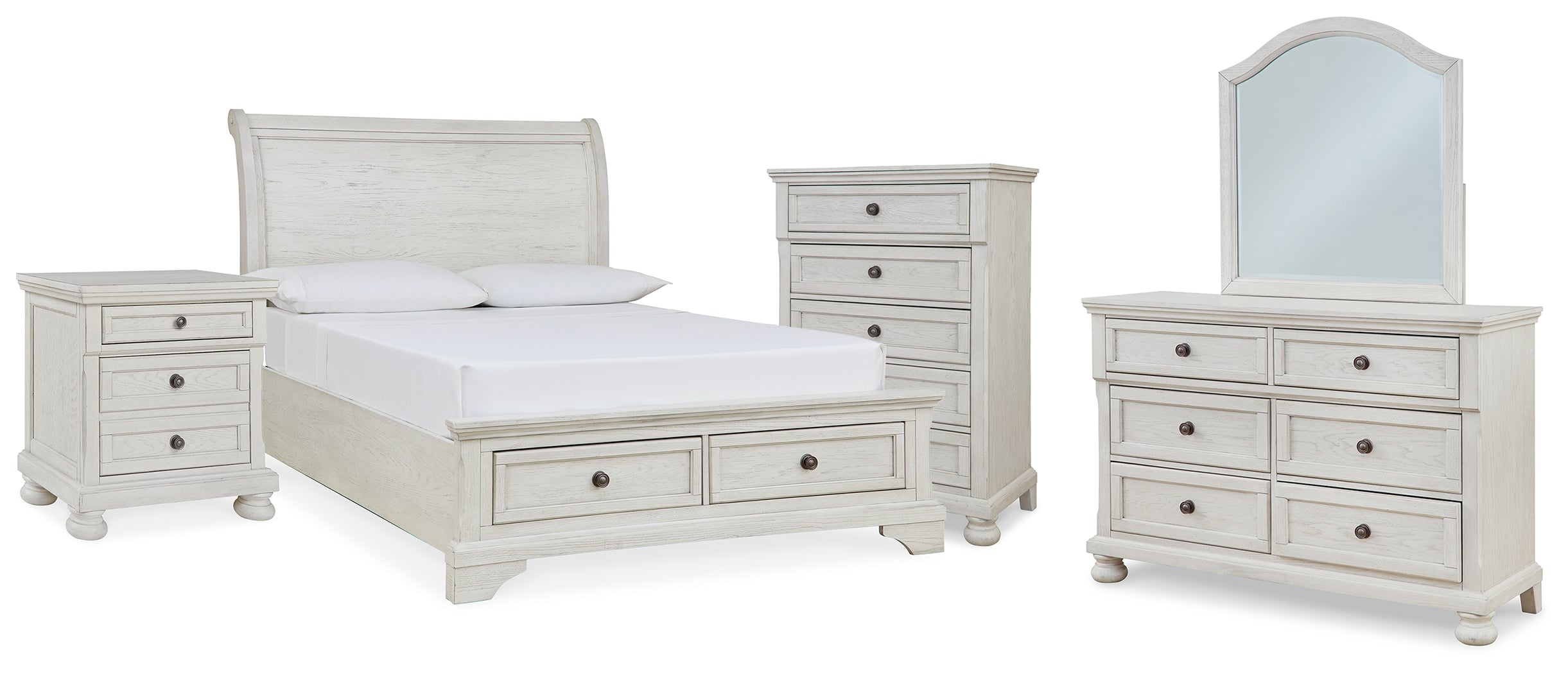 Hoover Furniture Outlet - Ashley Furniture - Robbinsdale Full Storage Sleigh Bed, Dresser, Mirror, Chest and Nightstand - Full Storage Sleigh Bed, Dresser, Mirror, Chest and Nightstand - B742B42