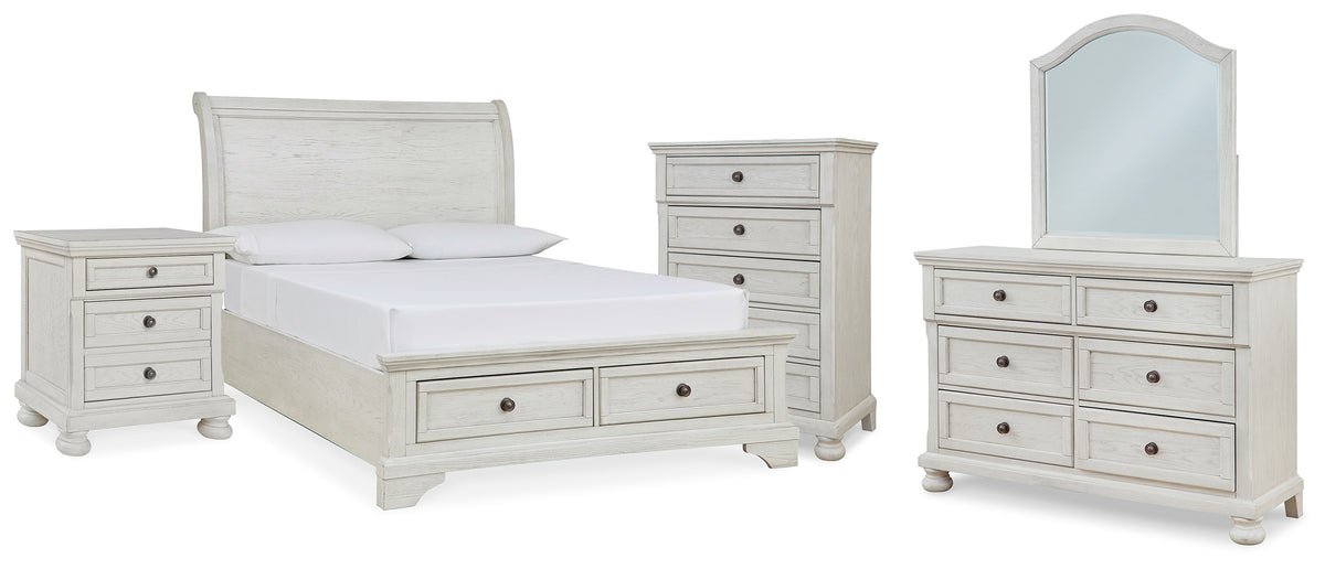 Hoover Furniture Outlet - Ashley Furniture - Robbinsdale Full Storage Sleigh Bed, Dresser, Mirror, Chest and Nightstand - Full Storage Sleigh Bed, Dresser, Mirror, Chest and Nightstand - B742B42