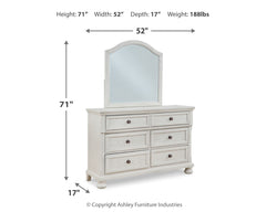Robbinsdale Twin Sleigh Storage Bed, Dresser and Mirror