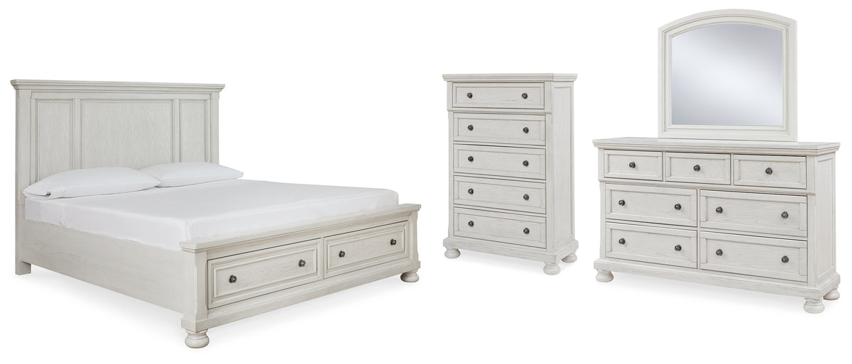 Hoover Furniture Outlet - Ashley Furniture - Robbinsdale Queen Panel Storage Bed, Dresser, Mirror and Chest - Queen Panel Storage Bed, Dresser, Mirror and Chest - B742B27