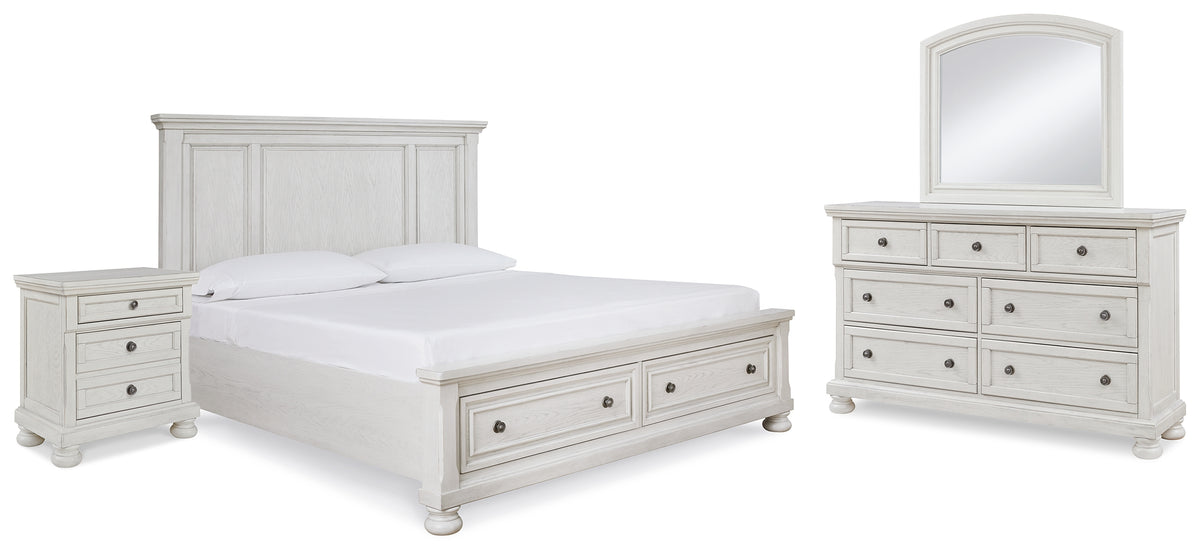 Hoover Furniture Outlet - Ashley Furniture - Robbinsdale Queen Storage Bed, Dresser, Mirror and Nightstand - Queen Storage Bed, Dresser, Mirror and Nightstand - B742B28