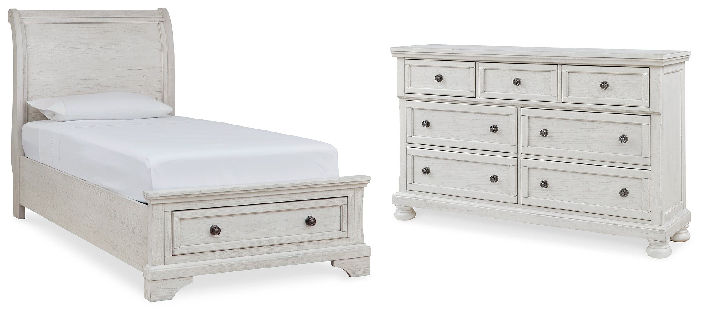Hoover Furniture Outlet - Ashley Furniture - Robbinsdale Twin Sleigh Storage Bed and Dresser - Twin Sleigh Storage Bed and Dresser - B742B26