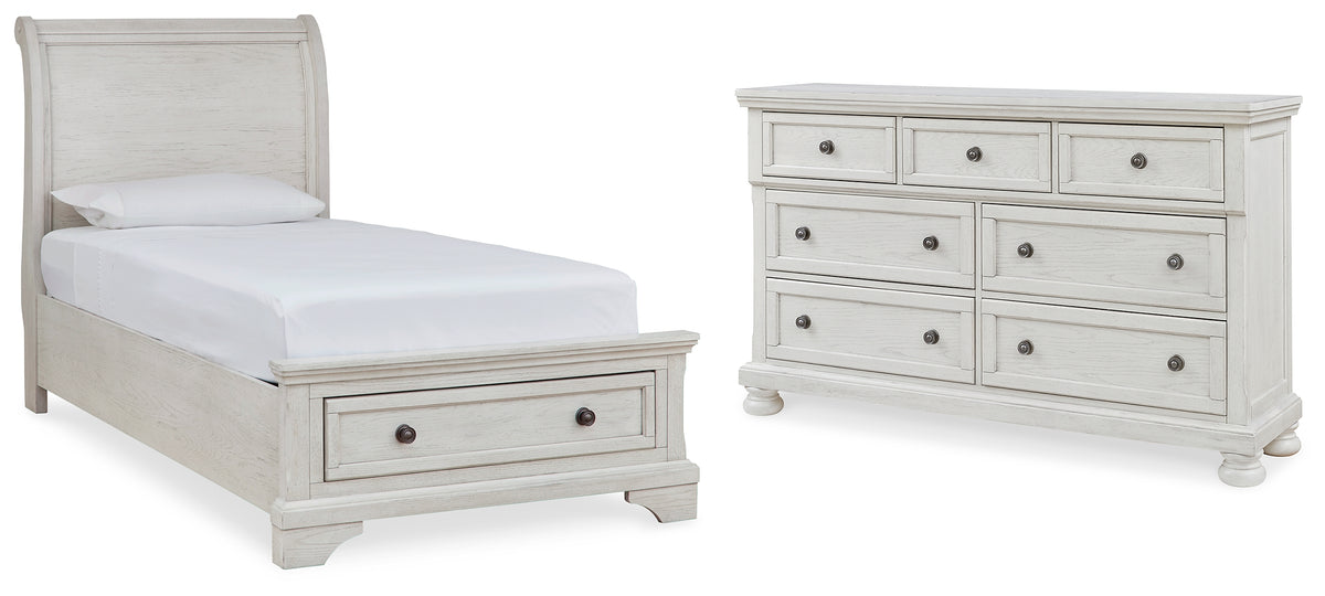 Hoover Furniture Outlet - Ashley Furniture - Robbinsdale Twin Sleigh Storage Bed and Dresser - Twin Sleigh Storage Bed and Dresser - B742B26