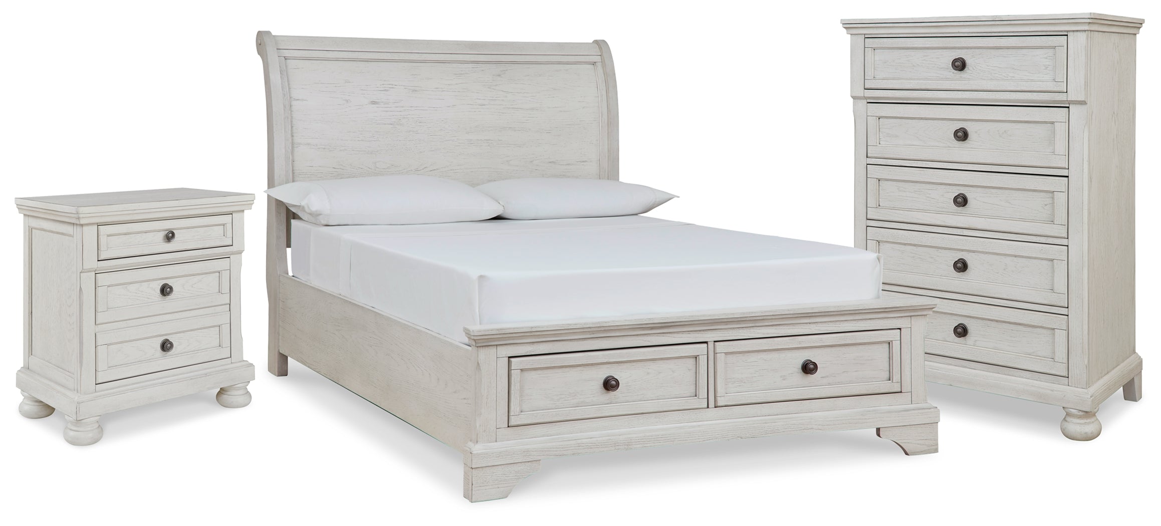 Hoover Furniture Outlet - Ashley Furniture - Robbinsdale Full Sleigh Storage Bed, Chest and Nightstand - Full Sleigh Storage Bed, Chest and Nightstand - B742B48