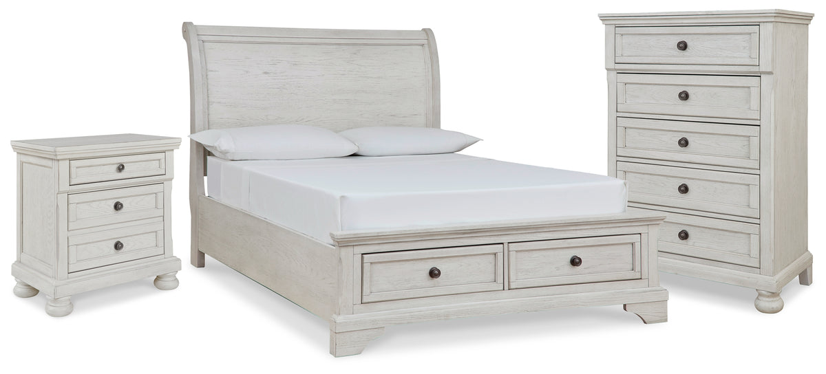 Hoover Furniture Outlet - Ashley Furniture - Robbinsdale Full Sleigh Storage Bed, Chest and Nightstand - Full Sleigh Storage Bed, Chest and Nightstand - B742B48