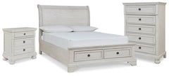 Hoover Furniture Outlet - Ashley Furniture - Robbinsdale Full Sleigh Storage Bed, Chest and Nightstand - Full Sleigh Storage Bed, Chest and Nightstand - B742B48