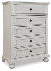 Robbinsdale Full Sleigh Storage Bed, Chest and Nightstand