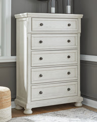 Hoover Furniture Outlet - Ashley Furniture - Robbinsdale Chest of Drawers - Five Drawer Chest / Antique White - B742-46