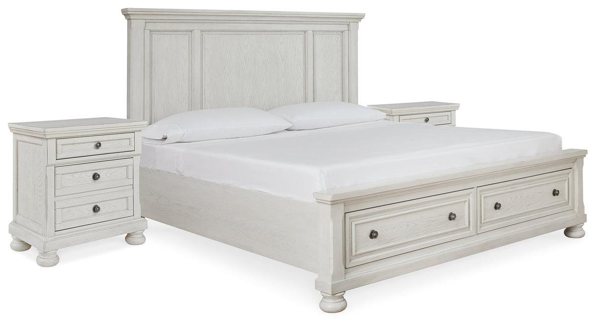 Hoover Furniture Outlet - Ashley Furniture - Robbinsdale King Storage Bed and 2 Nightstands - King Storage Bed and 2 Nightstands - B742B37