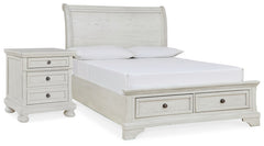 Hoover Furniture Outlet - Ashley Furniture - Robbinsdale Full Storage Bed and Nightstand - Full Storage Bed and Nightstand - B742B33