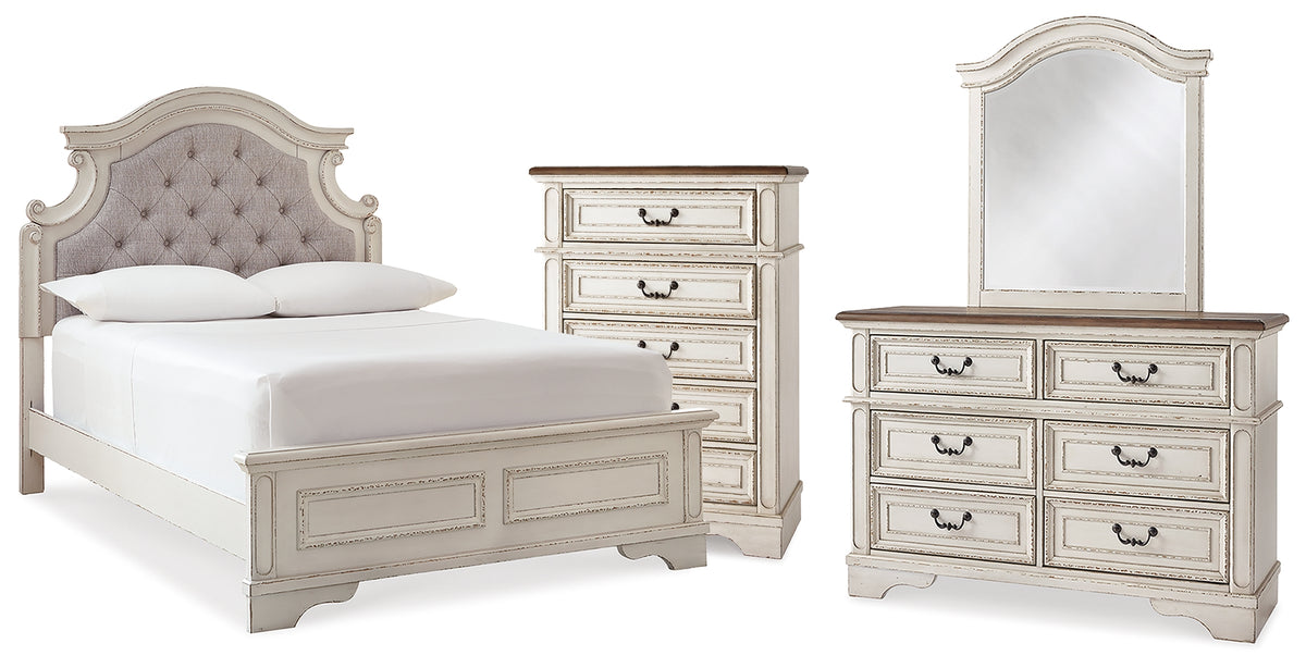 Hoover Furniture Outlet - Ashley Furniture - Realyn Full Panel Bed, Dresser, Mirror and Chest - Full Panel Bed, Dresser, Mirror and Chest - B743B80