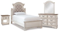 Hoover Furniture Outlet - Ashley Furniture - Realyn Twin Panel Bed, Dresser, Mirror and Nightstand - Twin Panel Bed, Dresser, Mirror and Nightstand - B743B76