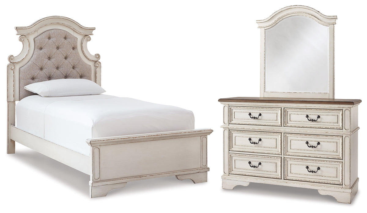 Hoover Furniture Outlet - Ashley Furniture - Realyn Twin Bed, Dresser and Mirror - Twin Bed, Dresser and Mirror - B743B16