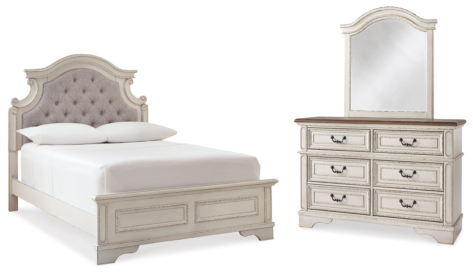 Hoover Furniture Outlet - Ashley Furniture - Realyn Full Panel Bed, Dresser and Mirror - Full Panel Bed, Dresser and Mirror - B743B17